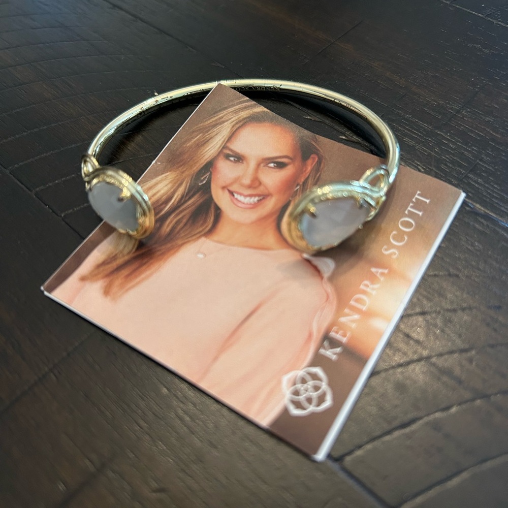 Kendra Scott Gold-Tone Open Cuff with White Stones